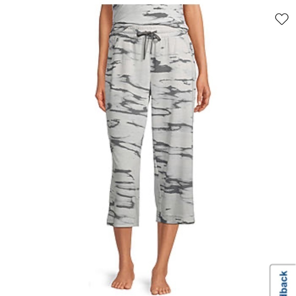 Ambrielle Womens Pajama Capris in loft gray cloud, size large